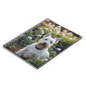 ホワイトスコティッシュテリアと白黒バラ ノートブック (左側)