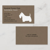 ホワイトスコティッシュテリアシルエット | Scottie犬 名刺 (正面/裏面)