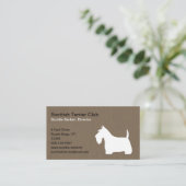 ホワイトスコティッシュテリアシルエット | Scottie Dog Bu 名刺 (スタンド正面)