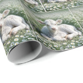 ホワイトスコティッシュハイランドカーフインデイジー ラッピングペーパー (ロールコーナー)