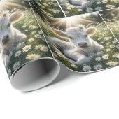 ホワイトスコティッシュハイランドカーフインデイジー ラッピングペーパー (ロールコーナー)