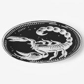 ホワイトスコーピオンアストロロジー〔占星術の〕十二宮図サイン蠍座パーティー ペーパープレート (アングル)