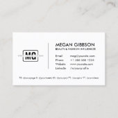 ホワイトスタイリッシュ・モノグラム個人ブランドのミニマリスト 名刺 (正面)