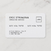 ホワイトスタイルのクレジットカードの外観 名刺 (正面)