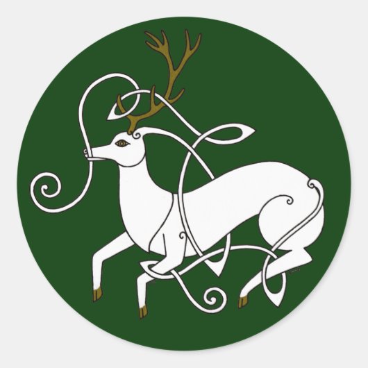 ホワイトスタグスティッカー ラウンドシール (正面)