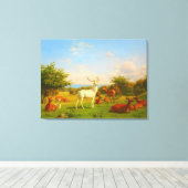 ホワイトスタグディアオープンフィールド自然野生生物 キャンバスプリント (インサイチュ (ウッドフロア))