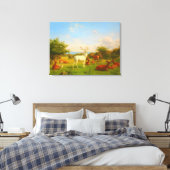 ホワイトスタグディアオープンフィールド自然野生生物 キャンバスプリント (インサイチュ (寝室))
