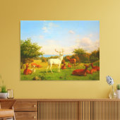 ホワイトスタグディアオープンフィールド自然野生生物 キャンバスプリント (インサイチュ (リビング))