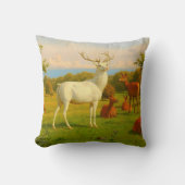 ホワイトスタグディアオープンフィールド自然野生生物 クッション (正面)