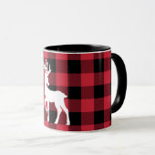 ホワイトスタグレッドバッファローチェックマグカップ マグカップ (正面右)