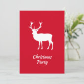 ホワイトスタッグクリスマスディアーまたはトナカイパーティー 招待状 (スタンド正面)