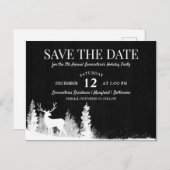 ホワイトスタッグクリスマスホリデーパーティー日付を保存 案内ポストカード (正面/裏面)