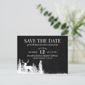 ホワイトスタッグクリスマスホリデーパーティー日付を保存 案内ポストカード (スタンド正面)