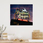 ホワイトスタッグポートランドサイン ポスター (キッチン)