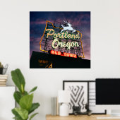 ホワイトスタッグポートランドサイン ポスター (ホームオフィス)