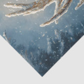 ホワイトスタッグポートレート神秘的な冬のアートデクページ 薄葉紙 (詳細)