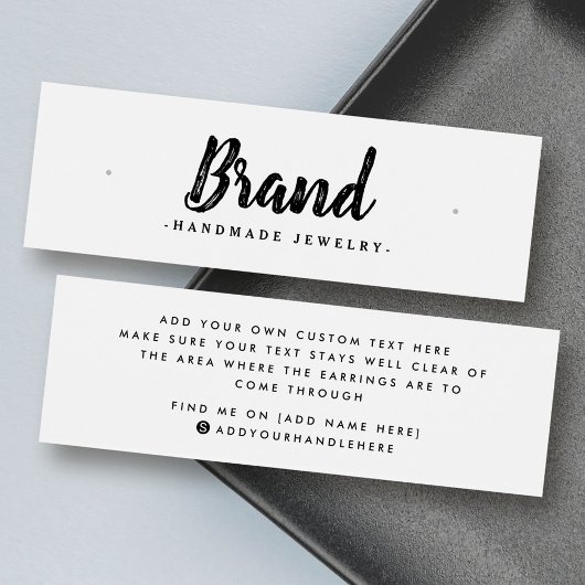 ホワイトスタッモダンドイヤリング表示カード