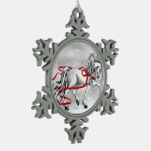 ホワイトスタリオンクリスマスオーナメント スノーフレークピューターオーナメント (左)