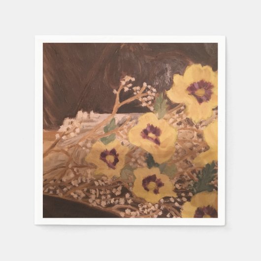 ホワイトスタンダードカクテル紙ナプキンス/スチルライフ スタンダードカクテルナプキン (正面)