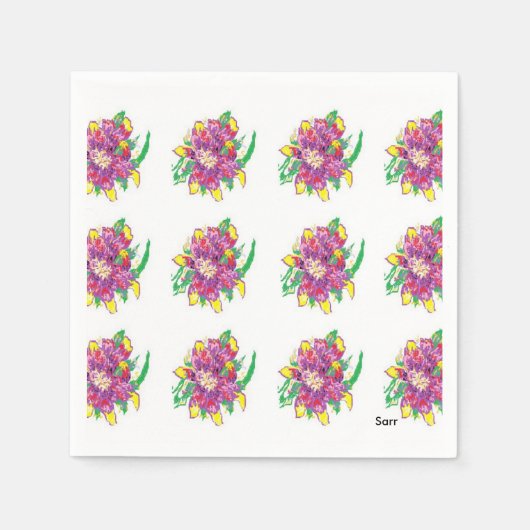 ホワイトスタンダードカクテル紙ナプキンズアジアリリー スタンダードカクテルナプキン (正面)