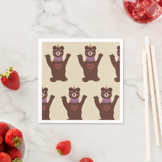 ホワイトスタンダードカクテル紙ナプキンズベア スタンダードカクテルナプキン (インサイチュ)