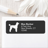 ホワイトスタンダードプードルシルエット差出人住所 ラベル (インサイチュ)