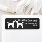 ホワイトスタンダードプードルシルエット(ハート付) ラベル (インサイチュ)