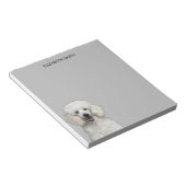 ホワイトスタンダードプードルドッグ ノートパッド (アングル)