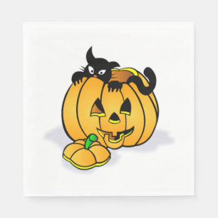 ホワイトスタンダードランチョンナプキン/ハロウィーン スタンダードランチョンナプキン