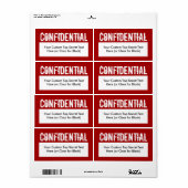 ホワイトスタンプスタイル機密の埋め込みラベル ラベル (フルシート)