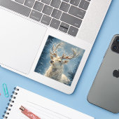 ホワイトスタンポートレートミスティカルウィンターアート シール (ノートパソコンとiPhone)