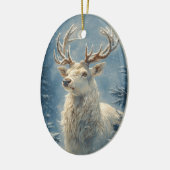 ホワイトスタンポートレートミスティカルウィンターアート セラミックオーナメント (左)