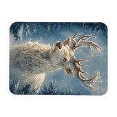 ホワイトスタンポートレートミスティカルウィンターアート マグネット (横)