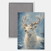 ホワイトスタンポートレートミスティカルウィンターアート マグネット (正面/裏面)