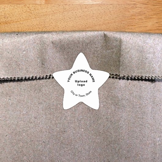 ホワイトスターの形状ステッカーにビジネスブランド 星シール