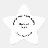 ホワイトスターの形状ステッカーにビジネスブランド 星シール (正面)