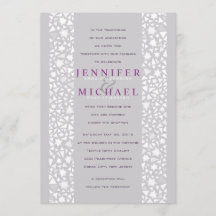 ホワイトスターウォールユダヤ結婚式招待状