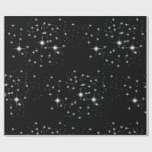 ホワイトスターズオンブラックラッピング紙 ラッピングペーパー (フラット)