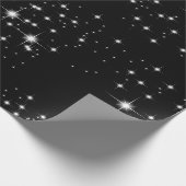 ホワイトスターズオンブラックラッピング紙 ラッピングペーパー (角)