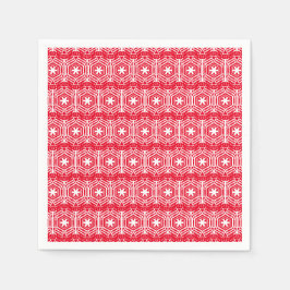 ホワイトスターズパターンレッドホリデーズクリスマス紙 スタンダードカクテルナプキン