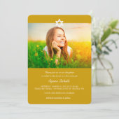 ホワイトスターズモダンオブデイビッドバルミツワー招待状 招待状 (スタンド正面)