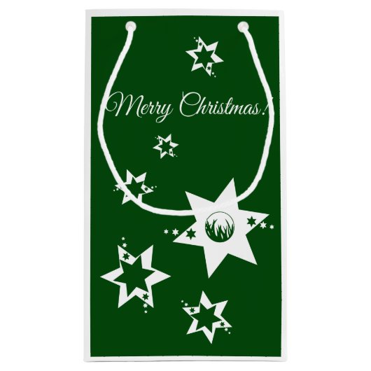 ホワイトスターズ庭園サービス ロゴ メリークリスマス スモールペーパーバッグ (裏面)