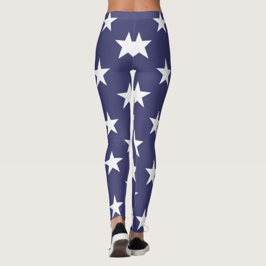 ホワイトスターズ愛国的なアメリカ国旗のパターン レギンス (裏面)