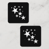 ホワイトスターズ星模様 – デザイン衣装ギフト スクエア名刺 (正面/裏面)