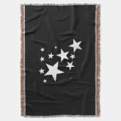 ホワイトスターズ星模様 – デザイン衣装ギフト スローブランケット (正面縦)