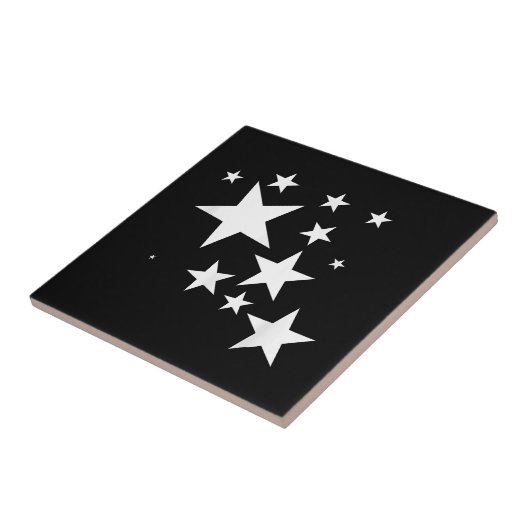 ホワイトスターズ星模様 – デザイン衣装ギフト タイル (側面)