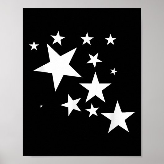 ホワイトスターズ星模様 – デザイン衣装ギフト ポスター (正面)