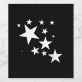 ホワイトスターズ星模様 – デザイン衣装ギフト ワインラベル (シングルラベル)