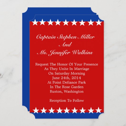 ホワイトスターズ結婚式招待状 招待状 (正面/裏面)