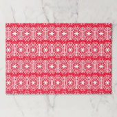 ホワイトスターズ、雪の結晶、赤いクリスマスホリデー ペーパーパッド (正面)